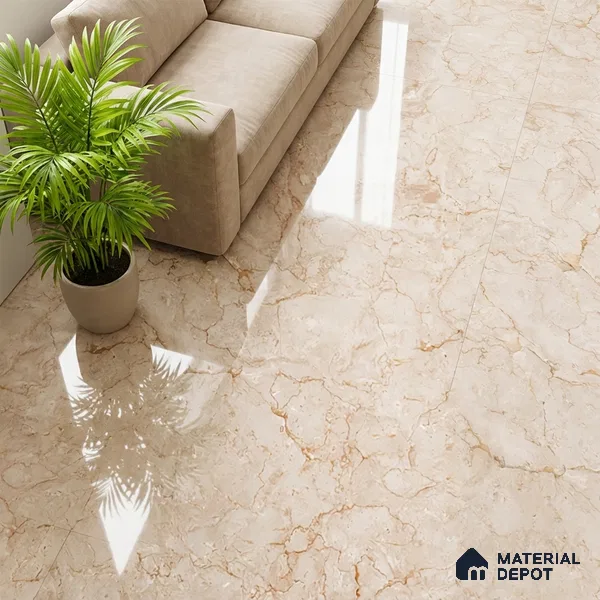 Marble Look Wall & Floor Tile TL 08953 | Glossy Finish 4 ft x 2 ft Vitrified Tile - 9 mm | Suitable For Kitchen, Bathroom, Bedroom & Office