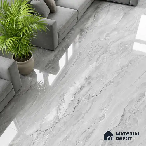 Marble Look Wall & Floor Tile TL 08955 | Glossy Finish 4 ft x 2 ft Vitrified Tile - 9 mm | Suitable For Kitchen, Bathroom, Bedroom & Office