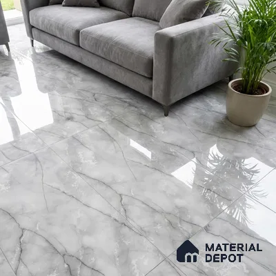 Marble Look Wall & Floor Tile TL 08957 | Glossy Finish 4 ft x 2 ft Vitrified Tile - 9 mm | Suitable For Kitchen, Bathroom, Bedroom & Office