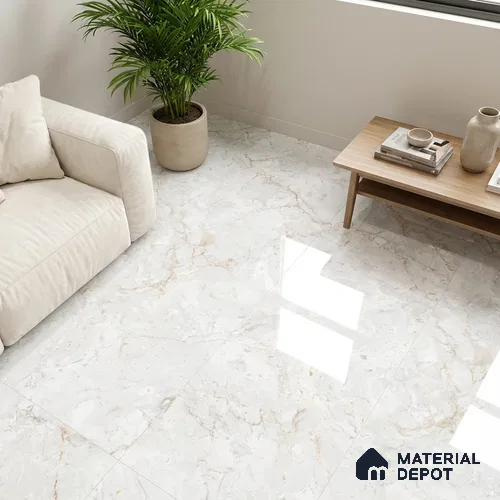 Marble Look Wall & Floor Tile TL 08959 | Glossy Finish 4 ft x 2 ft Vitrified Tile - 9 mm | Suitable For Kitchen, Bathroom, Bedroom & Office