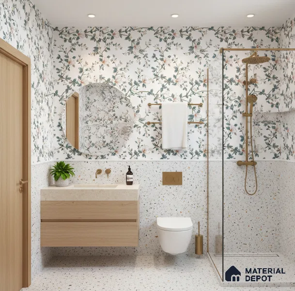 Terrazzo Wall & Floor Tile TL 08963 | Glossy Finish 4 ft x 2 ft Vitrified Tile - 9 mm | Suitable For Kitchen, Bathroom, Bedroom & Office