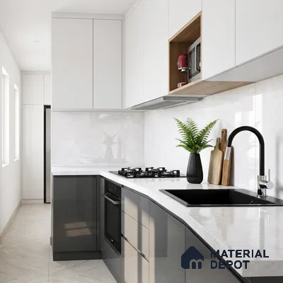 Stone Look Wall & Floor Tile TL 08966 | Glossy Finish 4 ft x 2 ft Vitrified Tile - 9 mm | Suitable For Kitchen, Bathroom, Bedroom & Office