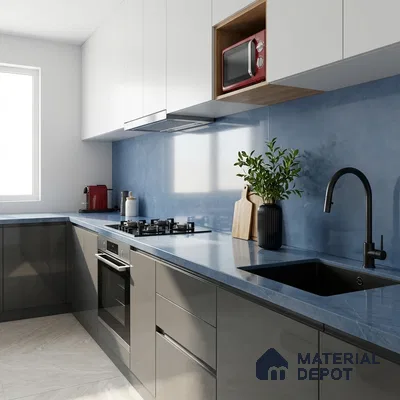 Stone Look Wall & Floor Tile TL 08970 | Glossy Finish 4 ft x 2 ft Vitrified Tile - 9 mm | Suitable For Kitchen, Bathroom, Bedroom & Office