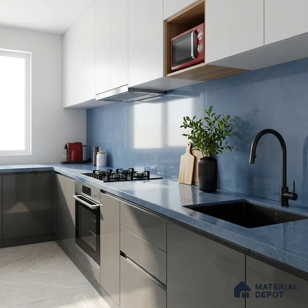 Stone Look Wall & Floor Tile TL 08970 | Glossy Finish 4 ft x 2 ft Vitrified Tile - 9 mm | Suitable For Kitchen, Bathroom, Bedroom & Office