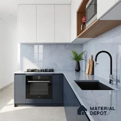Stone Look Wall & Floor Tile TL 08971 | Glossy Finish 4 ft x 2 ft Vitrified Tile - 9 mm | Suitable For Kitchen, Bathroom, Bedroom & Office