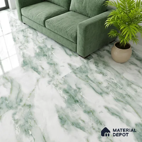 Marble Look Wall & Floor Tile TL 08979 | Glossy Finish 4 ft x 2 ft Vitrified Tile - 9 mm | Suitable For Kitchen, Bathroom, Bedroom & Office