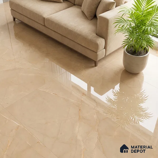 Marble Look Wall & Floor Tile TL 08983 | Glossy Finish 4 ft x 2 ft Vitrified Tile - 9 mm | Suitable For Kitchen, Bathroom, Bedroom & Office