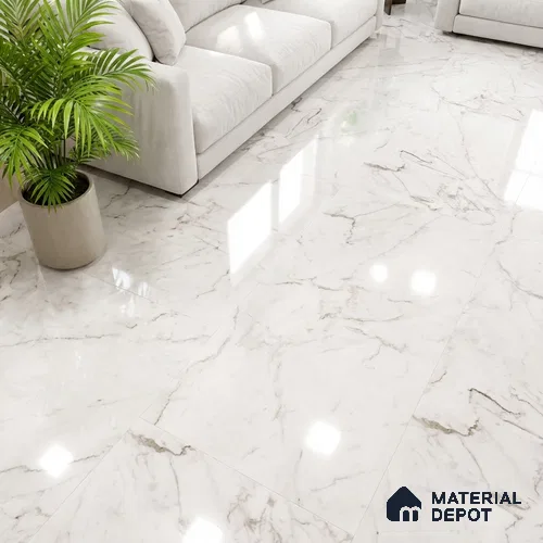 Marble Look Wall & Floor Tile TL 08987 | Glossy Finish 4 ft x 2 ft Vitrified Tile - 9 mm | Suitable For Kitchen, Bathroom, Bedroom & Office