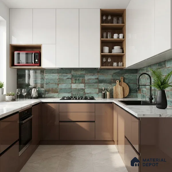 Faux Subway Look Wall & Floor Tile TL 08989 | Glossy Finish 4 ft x 2 ft Vitrified Tile - 9 mm | Suitable For Kitchen, Bathroom & Dining Area