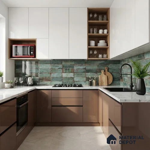 Faux Subway Look Wall & Floor Tile TL 08989 | Glossy Finish 4 ft x 2 ft Vitrified Tile - 9 mm | Suitable For Kitchen, Bathroom & Dining Area