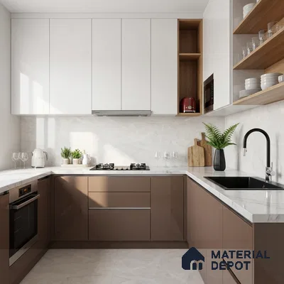 Marble Look Wall & Floor Tile TL 08991 | Glossy Finish 4 ft x 2 ft Vitrified Tile - 9 mm | Suitable For Kitchen, Bathroom, Bedroom & Office