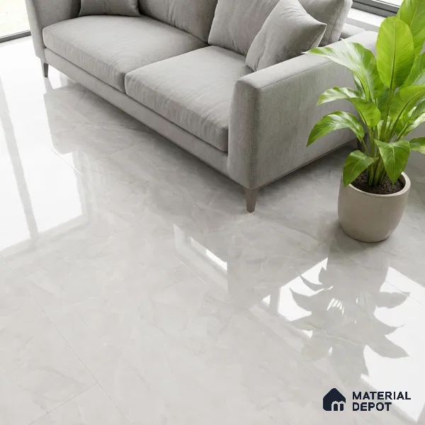 Marble Look Wall & Floor Tile TL 08991 | Glossy Finish 4 ft x 2 ft Vitrified Tile - 9 mm | Suitable For Kitchen, Bathroom, Bedroom & Office