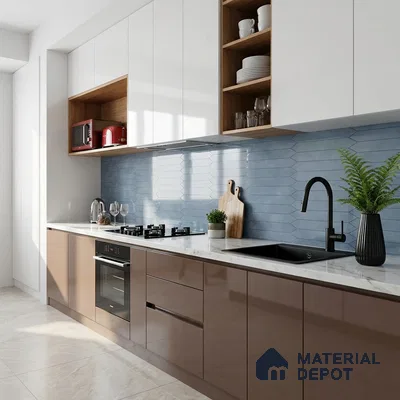 Faux Subway Look Wall & Floor Tile TL 08998 | Glossy Finish 4 ft x 2 ft Vitrified Tile - 9 mm | Suitable For Kitchen, Bathroom & Dining Area