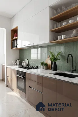 Faux Subway Look Wall & Floor Tile TL 08999 | Glossy Finish 4 ft x 2 ft Vitrified Tile - 9 mm | Suitable For Kitchen, Bathroom & Dining Area