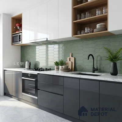 Faux Subway Look Wall & Floor Tile TL 08999 | Glossy Finish 4 ft x 2 ft Vitrified Tile - 9 mm | Suitable For Kitchen, Bathroom & Dining Area