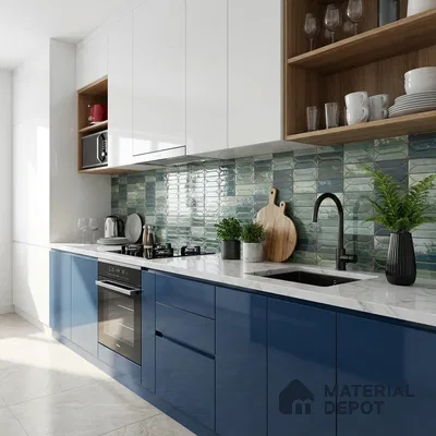 Faux Subway Look Wall & Floor Tile TL 09000 | Glossy Finish 4 ft x 2 ft Vitrified Tile - 9 mm | Suitable For Kitchen, Bathroom & Dining Area