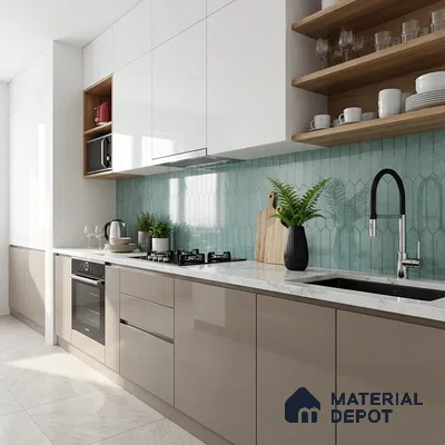 Faux Subway Look Wall & Floor Tile TL 09003 | Glossy Finish 4 ft x 2 ft Vitrified Tile - 9 mm | Suitable For Kitchen, Bathroom & Dining Area