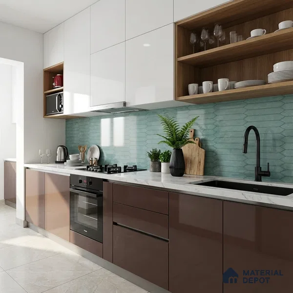 Faux Subway Look Wall & Floor Tile TL 09003 | Glossy Finish 4 ft x 2 ft Vitrified Tile - 9 mm | Suitable For Kitchen, Bathroom & Dining Area