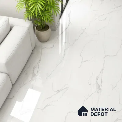 Marble Look Wall & Floor Tile TL 09031 | Glossy Finish 4 ft x 2 ft Vitrified Tile - 9 mm | Suitable For Kitchen, Bathroom, Bedroom & Office