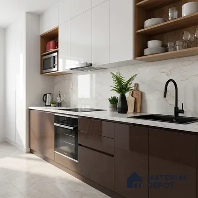 Marble Look Wall & Floor Tile TL 09035 | Glossy Finish 4 ft x 2 ft Vitrified Tile - 9 mm | Suitable For Kitchen, Bathroom, Bedroom & Office