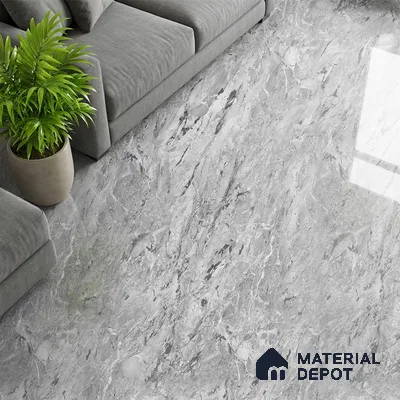 Marble Look Wall & Floor Tile TL 09037 | Glossy Finish 4 ft x 2 ft Vitrified Tile - 9 mm | Suitable For Kitchen, Bathroom, Bedroom & Office