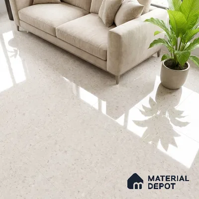 Stone Look Wall & Floor Tile TL 09038 | Glossy Finish 4 ft x 2 ft Vitrified Tile - 9 mm | Suitable For Kitchen, Bathroom, Bedroom & Office
