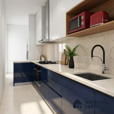 Stone Look Wall & Floor Tile TL 09039 | Glossy Finish 4 ft x 2 ft Vitrified Tile - 9 mm | Suitable For Kitchen, Bathroom, Bedroom & Office
