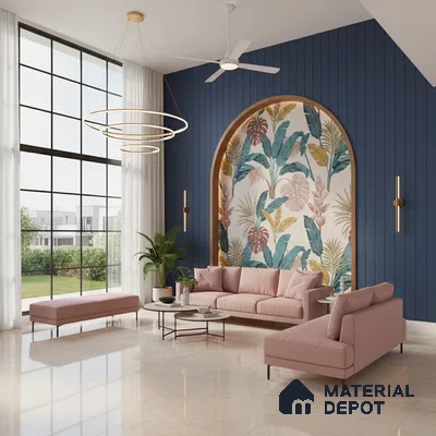 Beige Marble Floor & Wall Tile TL 09047 Grande Klinker Beige Endless 6 ft x 4 ft Glossy Finish Vitrified Large Format Tile - 9 mm | Random 3 | Suitable for Living Room, Bedroom, Bathroom | Adhesive and Spacers Must be Used During Installation