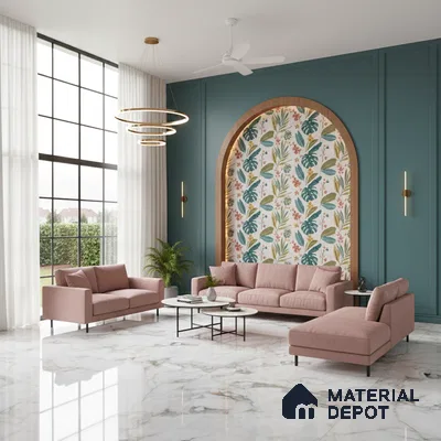 Grey Marble Floor & Wall Tile TL 09049 Grande Dolomite Grey Endless 6 ft x 4 ft Glossy Finish Vitrified Large Format Tile - 9 mm | Random 3 | Suitable for Living Room, Bedroom, Bathroom | Adhesive and Spacers Must be Used During Installation
