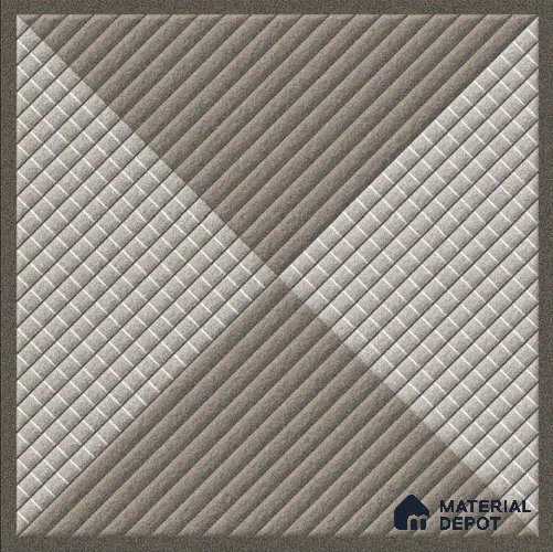 Multi Colour Stone Tile TL 09060 9138 16 inch x 16 inch Vitrified Carving Matte Finish - 12 mm | | Suitable for Parking, Terrace | Pattern Alignment May Vary | 2-3 mm Spacer is Mandatory