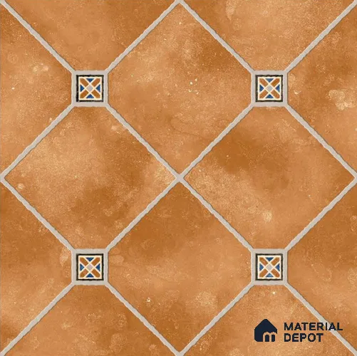 Brown Stone Tile TL 09065  9651 16 inch x 16 inch Vitrified Carving Matte Finish - 12 mm |  | Suitable for Parking, Terrace | Pattern Alignment May Vary | 2-3 mm Spacer is Mandatory