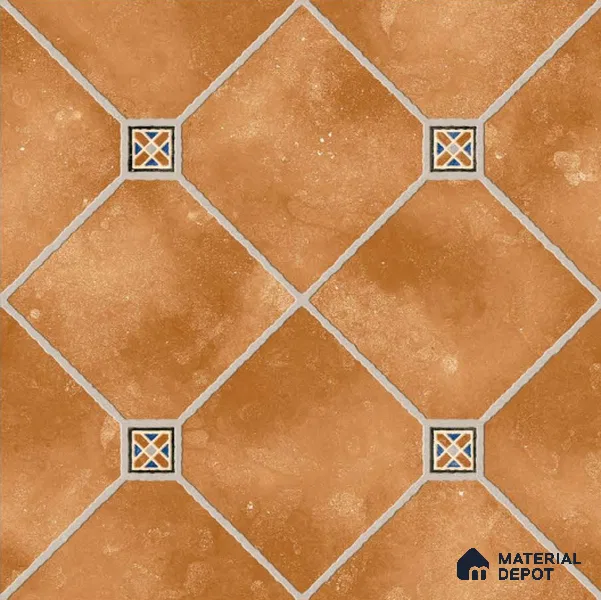Brown Stone Tile TL 09065 9651 16 inch x 16 inch Vitrified Carving Matte Finish - 12 mm | | Suitable for Parking, Terrace | Pattern Alignment May Vary | 2-3 mm Spacer is Mandatory