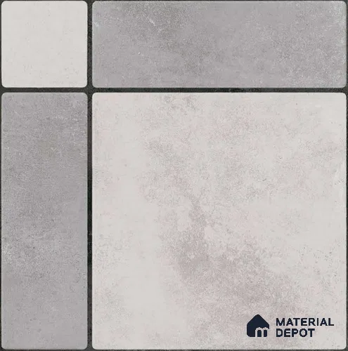 Grey Cement Tile TL 09067  91003 16 inch x 16 inch Vitrified Carving Matte Finish - 12 mm |  | Suitable for Parking, Terrace | Pattern Alignment May Vary | 2-3 mm Spacer is Mandatory