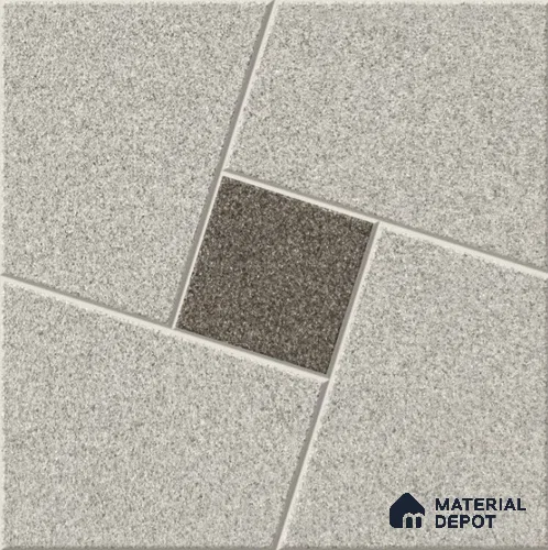 Grey Patterned Tile TL 09069 D Argon Gris 16 inch x 16 inch Vitrified Carving Matte Finish - 12 mm | | Suitable for Parking, Terrace | Pattern Alignment May Vary | 2-3 mm Spacer is Mandatory
