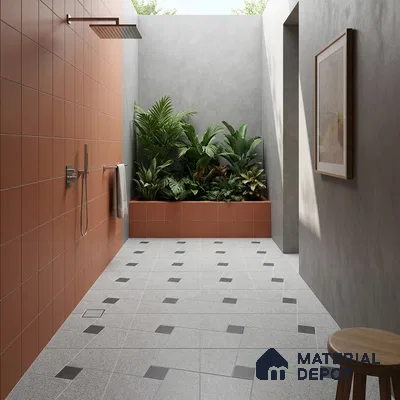 Grey Patterned  Tile TL 09069  Argon Silver 16 inch x 16 inch Vitrified Carving Matte Finish - 12 mm |  | Suitable for Parking, Terrace | Pattern Alignment May Vary | 2-3 mm Spacer is Mandatory