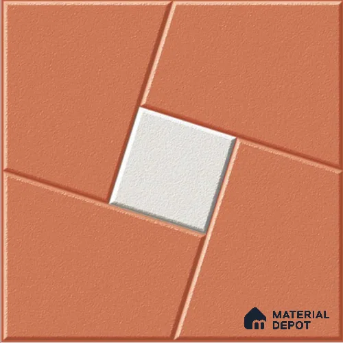 Brown Patterned  Tile TL 09070  Flandes Cotto 16 inch x 16 inch Vitrified Carving Matte Finish - 12 mm |  | Suitable for Parking, Terrace | Pattern Alignment May Vary | 2-3 mm Spacer is Mandatory