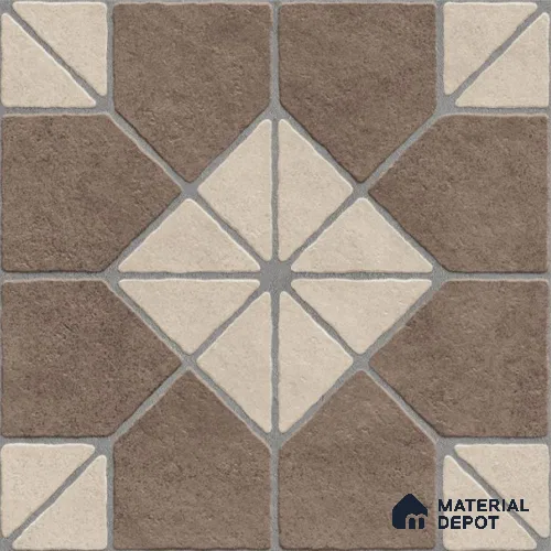 Multi Colour Patterned Tile TL 09071 B Blend Coffee 16 inch x 16 inch Vitrified Carving Matte Finish - 12 mm | | Suitable for Parking, Terrace | Pattern Alignment May Vary | 2-3 mm Spacer is Mandatory