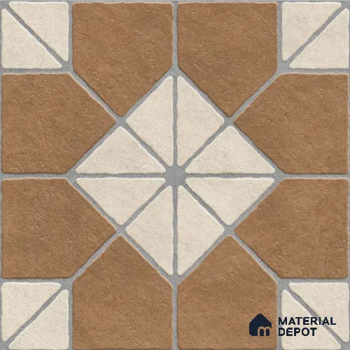 Multi Colour Patterned Tile TL 09071 Blend Bronz 16 inch x 16 inch Vitrified Carving Matte Finish - 12 mm | | Suitable for Parking, Terrace | Pattern Alignment May Vary | 2-3 mm Spacer is Mandatory