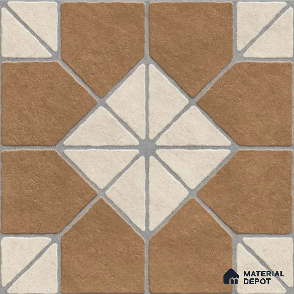 Multi Colour Patterned Tile TL 09071 Blend Bronz 16 inch x 16 inch Vitrified Carving Matte Finish - 12 mm | | Suitable for Parking, Terrace | Pattern Alignment May Vary | 2-3 mm Spacer is Mandatory
