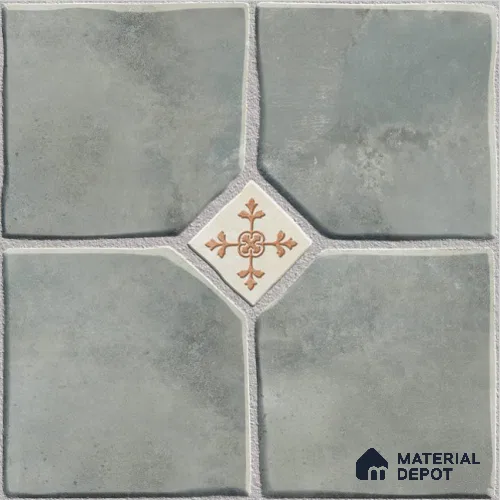 Grey Stone Tile TL 09075 B Flintstone Verde 16 inch x 16 inch Vitrified Carving Matte Finish - 12 mm | | Suitable for Parking, Terrace | Pattern Alignment May Vary | 2-3 mm Spacer is Mandatory