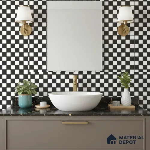 Mosaic Wall & Floor Tile TL 09086 | Matte Finish 12 x 12 inch Ceramic Tile - 7 mm | Suitable For Kitchen, Bathroom, Bedroom & Office