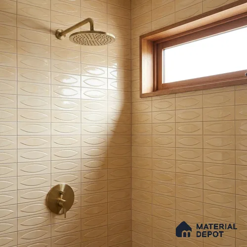Yellow Faux Subway Wall Tile TL 09093 B Eye Yellow 1 ft x 1 ft Ceramic Glossy Finish - 9 mm | Suitable for Highlighter Wall, Bathroom, Kitchen Wall & Backsplash | Please Expect a Slight Variation of Pattern