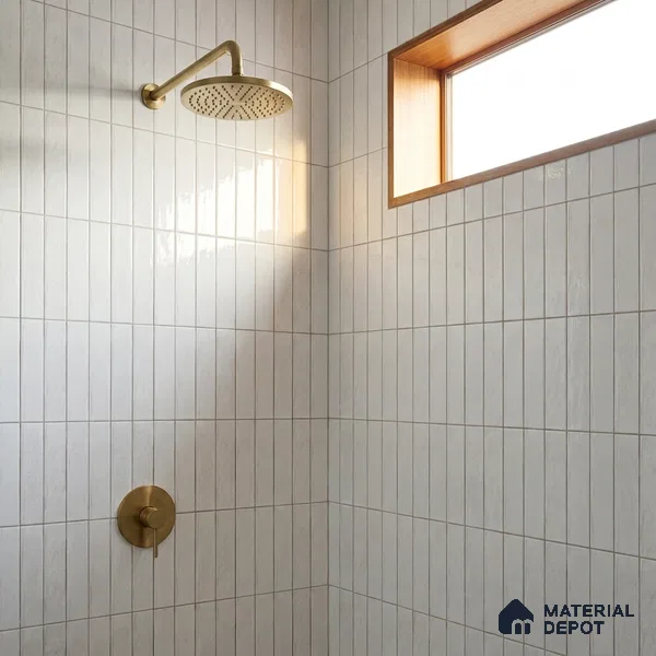 White Faux Subway Wall Tile TL 09094 B Lucido Blanco 1 ft x 1 ft Ceramic Glossy Finish - 9 mm | Suitable for Highlighter Wall, Bathroom, Kitchen Wall & Backsplash | Please Expect a Slight Variation of Pattern