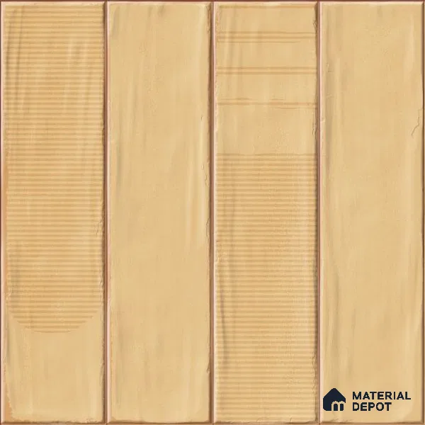 Cream Faux Subway Wall Tile TL 09094 D  Lucido Carmel 1 ft x 1 ft Ceramic Glossy Finish - 9 mm | Suitable for Highlighter Wall, Bathroom, Kitchen Wall & Backsplash | Please Expect a Slight Variation of Pattern