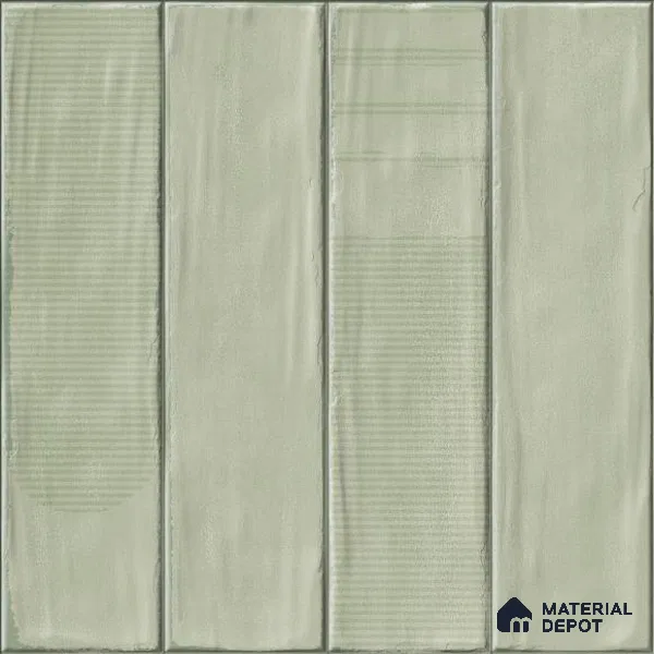 Green Faux Subway Wall Tile TL 09094 E  Lucido Cielo 1 ft x 1 ft Ceramic Glossy Finish - 9 mm | Suitable for Highlighter Wall, Bathroom, Kitchen Wall & Backsplash | Please Expect a Slight Variation of Pattern