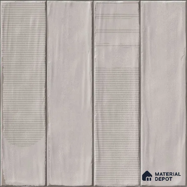 Grey Faux Subway Wall Tile TL 09094 F Lucido Cotton 1 ft x 1 ft Ceramic Glossy Finish - 9 mm | Suitable for Highlighter Wall, Bathroom, Kitchen Wall & Backsplash | Please Expect a Slight Variation of Pattern
