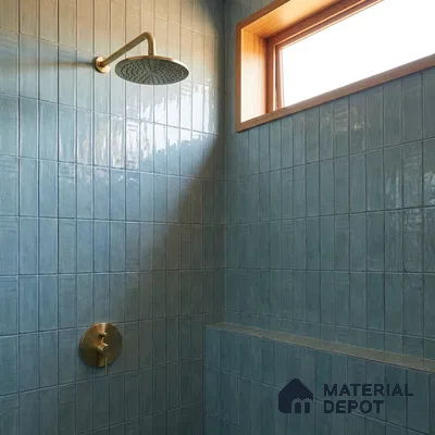 Blue Faux Subway Wall Tile TL 09094 H  Lucido Moss 1 ft x 1 ft Ceramic Glossy Finish - 9 mm | Suitable for Highlighter Wall, Bathroom, Kitchen Wall & Backsplash | Please Expect a Slight Variation of Pattern