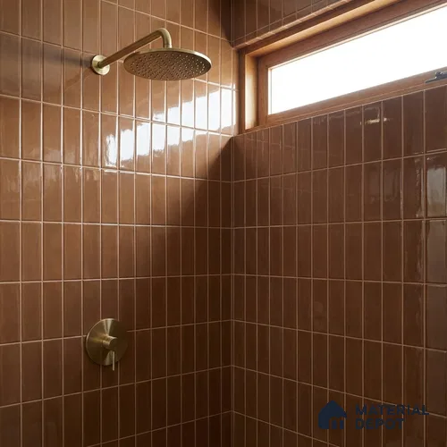 Orange Faux Subway Wall Tile TL 09094 I Lucido Orange 1 ft x 1 ft Ceramic Glossy Finish - 9 mm | Suitable for Highlighter Wall, Bathroom, Kitchen Wall & Backsplash | Please Expect a Slight Variation of Pattern