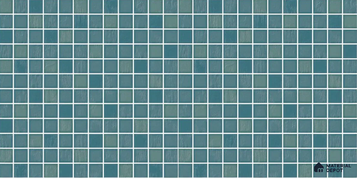 Green Faux Mosaic Wall & Floor Tile TL 09096 Ester Aqua 1 ft x 1 ft Ceramic Glossy Finish - 9 mm | Suitable for Highlighter Wall, Bathroom, Kitchen Wall & Backsplash