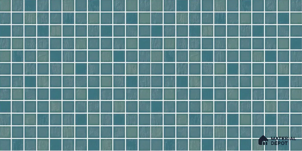 Green Faux Mosaic Wall & Floor Tile TL 09096 Ester Aqua 1 ft x 1 ft Ceramic Glossy Finish - 9 mm | Suitable for Highlighter Wall, Bathroom, Kitchen Wall & Backsplash